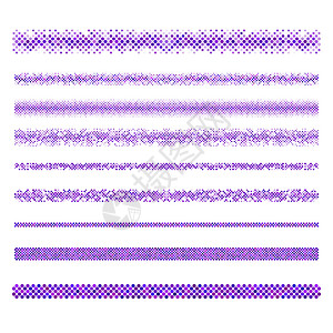 紫色线条边框设计元件 - 紫页分隔线插画