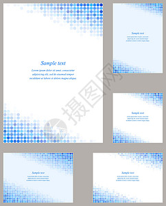 蓝色名片模板蓝圆马赛克页面角设计模板设计图片