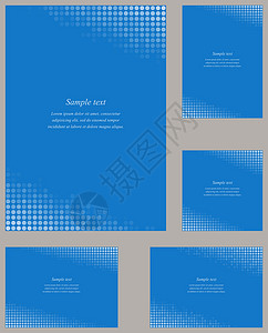 蓝页边角设计模板集页角商业瓷砖文档传单床单纸板打印圆圈技术设计图片