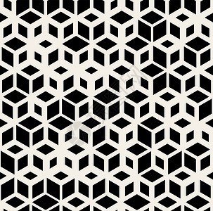 矢量无密封的黑白随机大小( Rhombus 网格模式)背景图片
