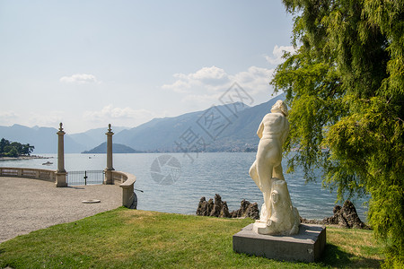 意大利别墅 装饰在科莫湖上旅行公园旅游花园假期背景图片
