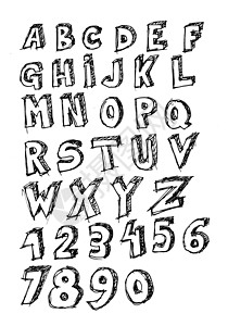 幼儿园字体素材字母字母顺序写作教育草图学校打字稿字体创造力幼儿园数字手工背景