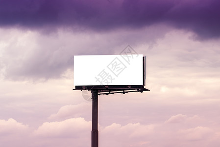 空白的户外广告  防止云天  广告牌商业小样多云木板白色宣传广告营销公告天空背景图片