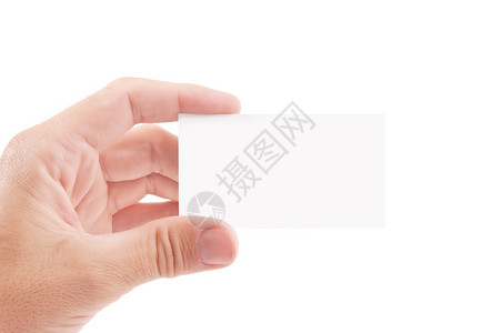 手持空白名片人士商务打印白色创造力卡片标签商业礼仪电话卡背景图片