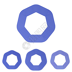 蓝七七边形徽标设计套件背景图片