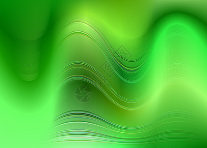 win10桌面背景绿色抽象的波背景背景插画