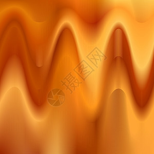橙色曲线火焰摘要橙色波背景背景插画