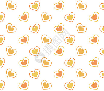 带有红心的罗马图案 矢量插图 背景橙子派对礼物黄色卡片墙纸白色背景图片