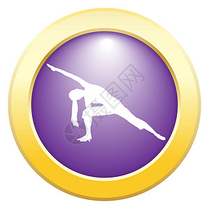 瑜伽延展 Agle Pose 紫色图标背景图片