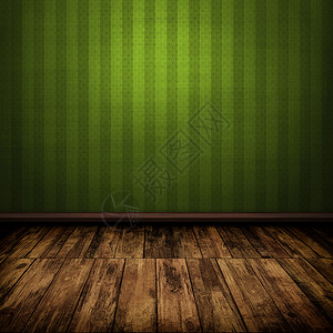 里面有木地板的深绿色古旧房间公寓住宅装饰品墙纸房子木头插图风格建筑学装饰背景图片