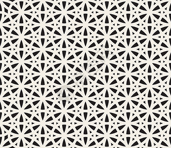 格里斯无矢量接缝黑白对数六边形线圆形模式插画
