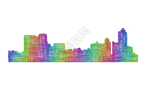 田纳西孟菲斯天际双影 - 多彩线艺术设计图片