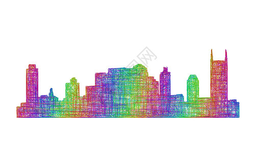 纳什维尔Nashville 天线双影 - 多彩线艺术设计图片