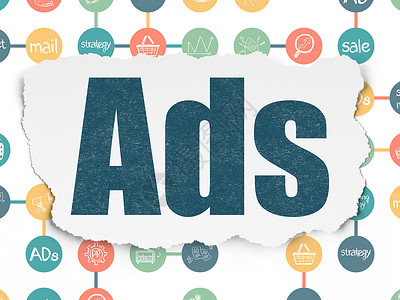 广告概念广告在撕纸背景上活动宣传产品公关创造力流程图市场方案社会图表背景图片