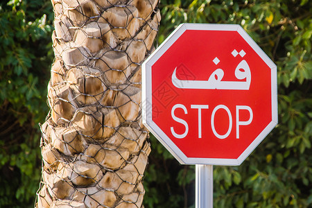 阿拉伯语路标背景图片