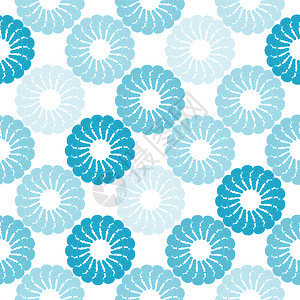 带抽象花朵的无缝模式墙纸程式化插图繁荣蓝色背景图片