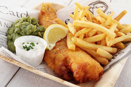 英国食品鱼和薯条食物食品鳕鱼英语晚餐背景