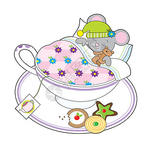 婴儿饼干Teecup 滑鼠插画