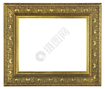 金金古金框架长方形装饰镜框家装木头绘画美术古董金子风格背景图片