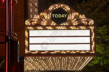 百老汇戏剧院外的马奎灯光背景图片