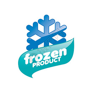 冷冻产品标识插图水晶销售食物雪花徽章横幅温度艺术蓝色背景图片