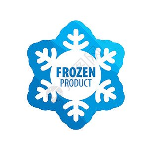 冷冻产品标识季节温度徽章横幅食物艺术购物销售蓝色插图背景图片