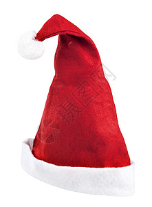 圣诞老人帽子红色白色背景图片