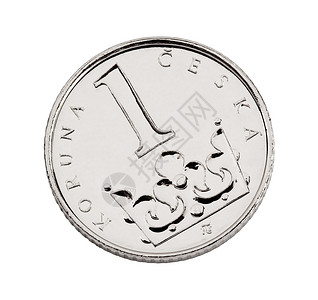 捷克单硬硬硬币背景图片