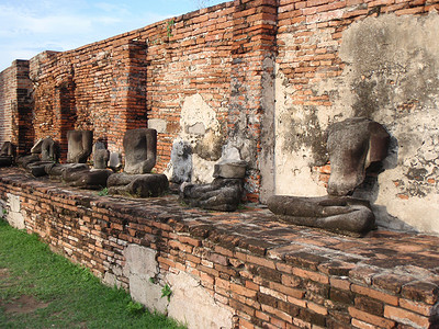 Ayutthaya历史公园废墟观光世界遗产旅行背景图片