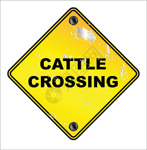 黄牛横渡标志正方形男人黄色交通插图工作警告艺术钻石农场背景图片