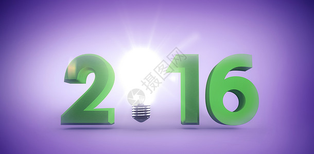 2016年带灯泡的复合图像绘图创新计算机紫色插图新年背景图片