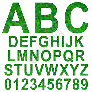 绿色矩形马赛克纹理字体集背景图片