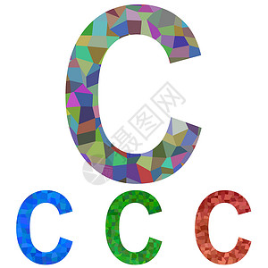 Mosaic 字体设计 - C字母背景图片
