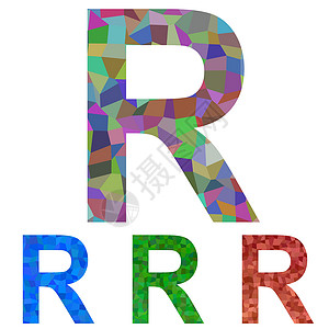 Mosaic 字体设计 - R字母背景图片