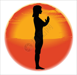 瑜伽黎明纪念瑜伽艺术品球体姿势绘画专注艺术插图活力成人海报插画