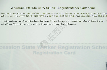 工人登记表外国鉴别身份身份证明工作移民办公室准证图片素材