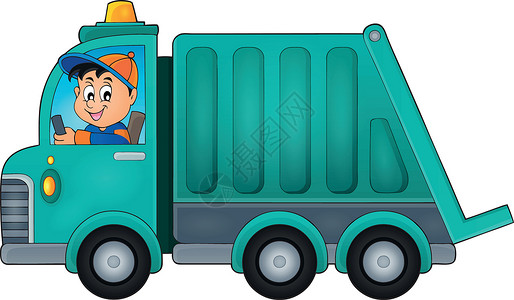 垃圾收集卡车主题图1背景图片