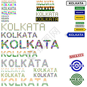 Kolkata(Calcutta)文本设计套件背景图片