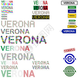 维罗纳Verona 文本设计套件插画