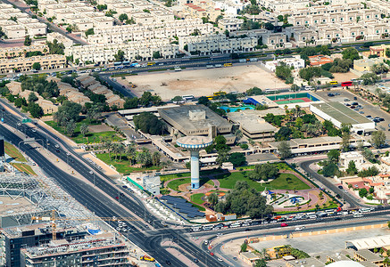 阿联酋迪拜市风景全景空中景观酒店天际办公室城市旅行建筑建筑学旅游奢华背景图片