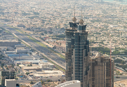 阿联酋迪拜市风景全景空中酒店办公室旅行城市建筑学建筑天际景观奢华旅游背景图片