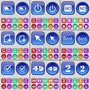 电池 电源 否 文件 光标 最佳 勾选 4D 两个 一大套多色按钮背景图片
