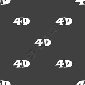 4D 标志图标 4D新技术符号 灰色背景上的无缝模式对角线按钮电影网络质量电视技术展示眼镜屏幕背景图片