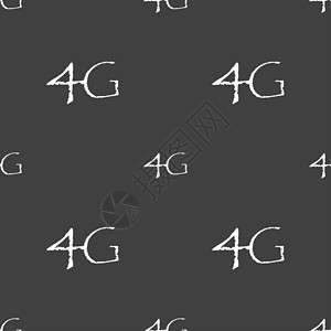 4G 符号图标 移动电信技术符号 灰色背景无缝模式 等等边界数据邮票插图标准质量电话标签框架按钮背景图片