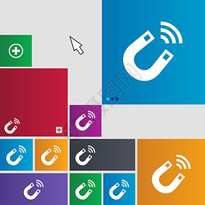 磁网图标符号 按钮 带有光标指针的现代界面网站按钮图片