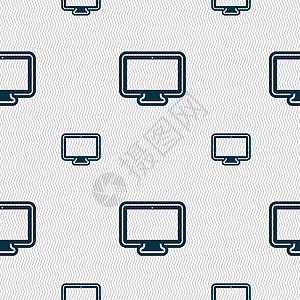 图标显示器符号 无缝模式带有几何纹理插图展示桌面硬件办公室网络笔记本电子框架电脑背景图片