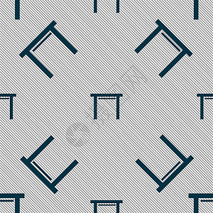 凳子座位图标符号 无缝图案和几何纹理插图长椅家具休息椅子背景图片