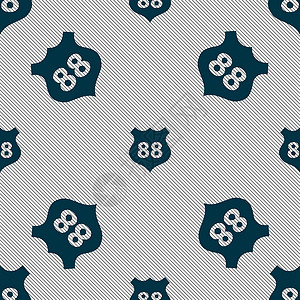 88号公路路标标志 无缝图案和几何纹理空白自行车盘子历史性历史装饰横幅翅膀发动机风格背景图片