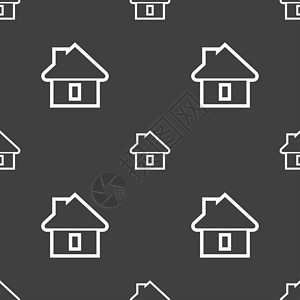 房屋图标符号 灰色背景上的无缝图案插图互联网房子邮票徽章质量艺术导航角落海豹背景图片
