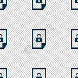 门锁图标文件锁定图标符号 无缝抽象背景 带有几何形状机密安全保障闭锁金属商业插图互联网文档文件夹背景